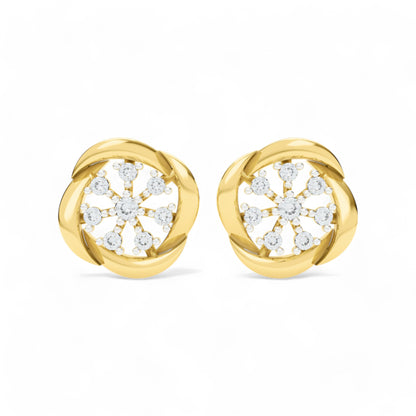 Floret Glow Studs | Gold Diamond Earrings | Lab Grown Diamond Earrings  Earring 18k-Yellow-Gold