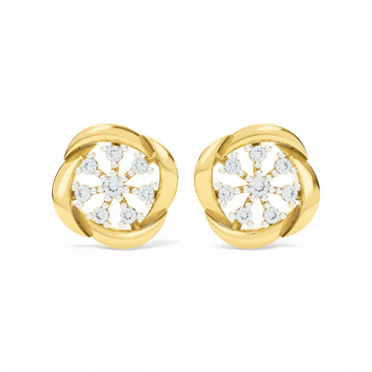Floret Glow Studs | Gold Diamond Earrings | Lab Grown Diamond Earrings  Earring 18k-Yellow-Gold