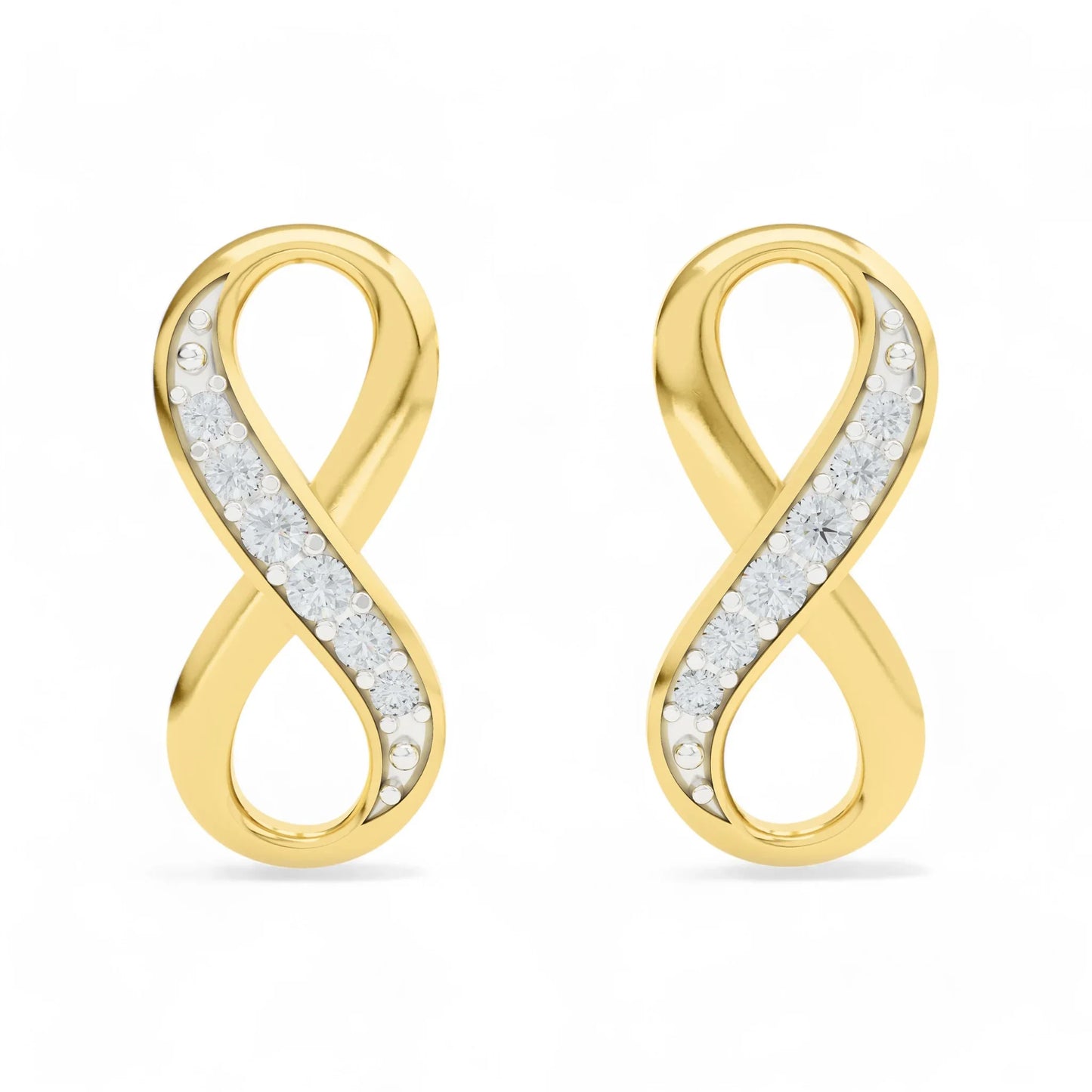 925 Silver Sparkling Infinity CZ Earring | 18k Gold Plated Jewellery