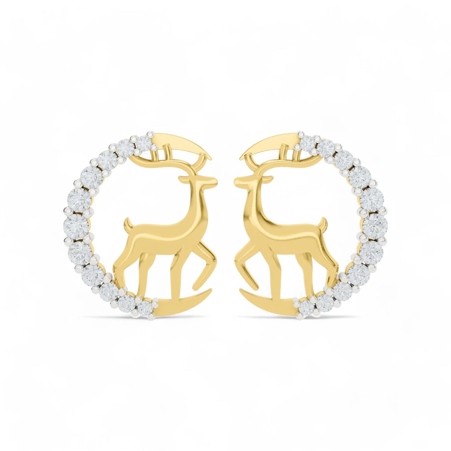 Enchanted Deer Studs Earrings | 925 Silver 18k Gold Plated Earring