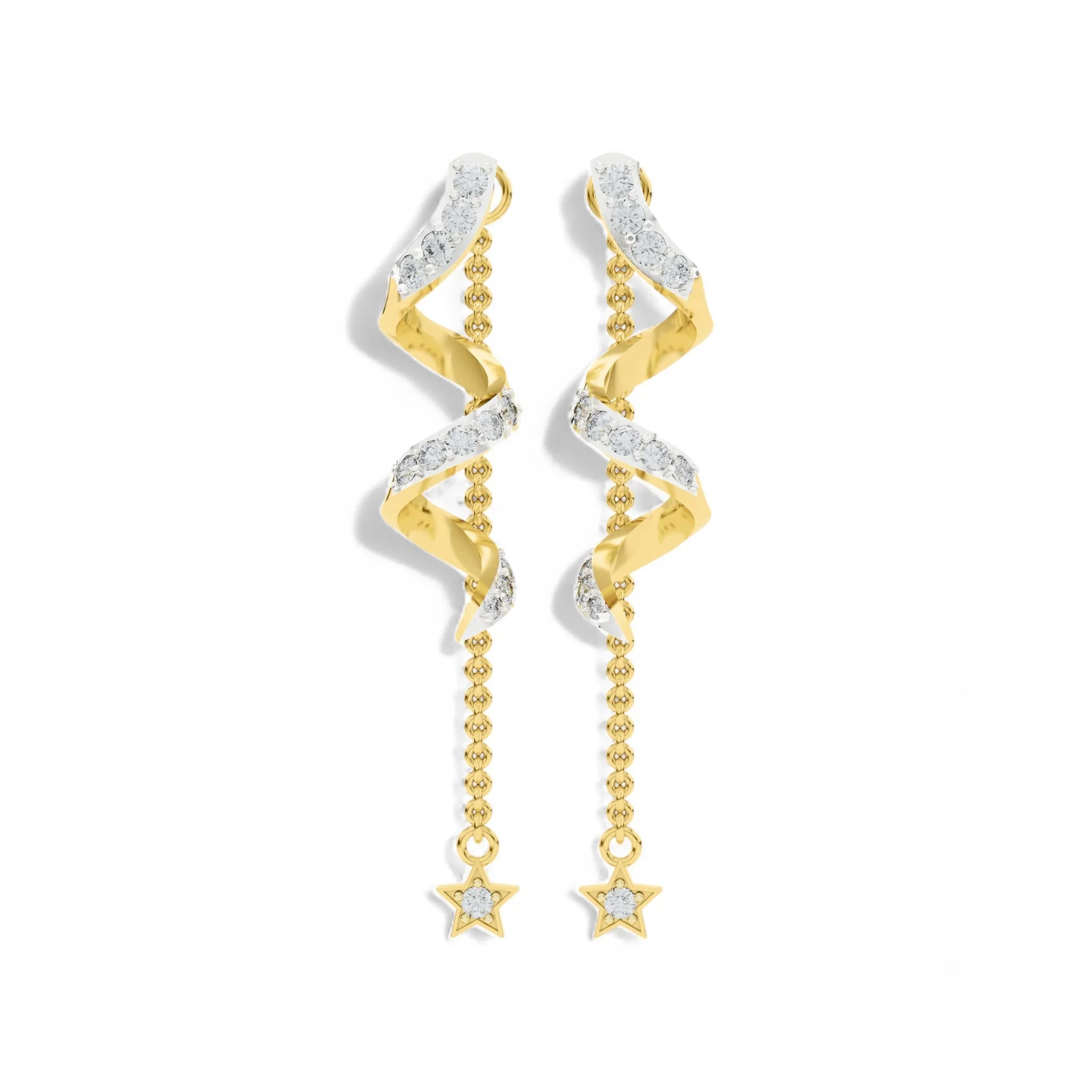 Shimmering Swirl Star Earrings | 925 Silver Earring 18k Gold Plated | Gold Vermeil Jewellery | Party Wear Earring  Earring Gold-Vermeil