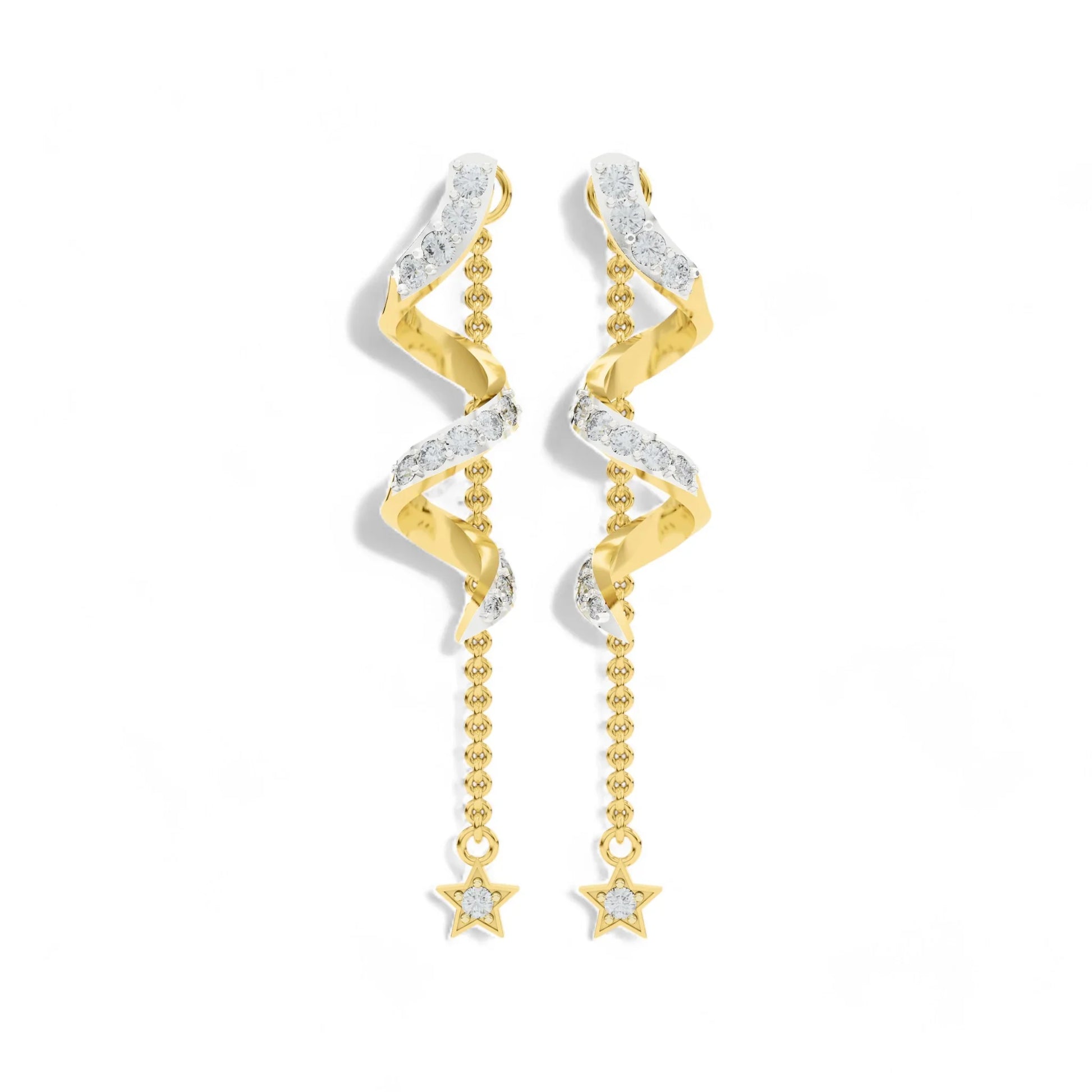 Shimmering Swirl Star Earrings | 925 Silver Earring 18k Gold Plated | Gold Vermeil Jewellery | Party Wear Earring  Earring Gold-Vermeil