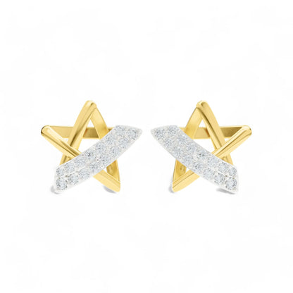 Celestial Starburst Earrings | 925 Silver 18k Gold Plated Earring