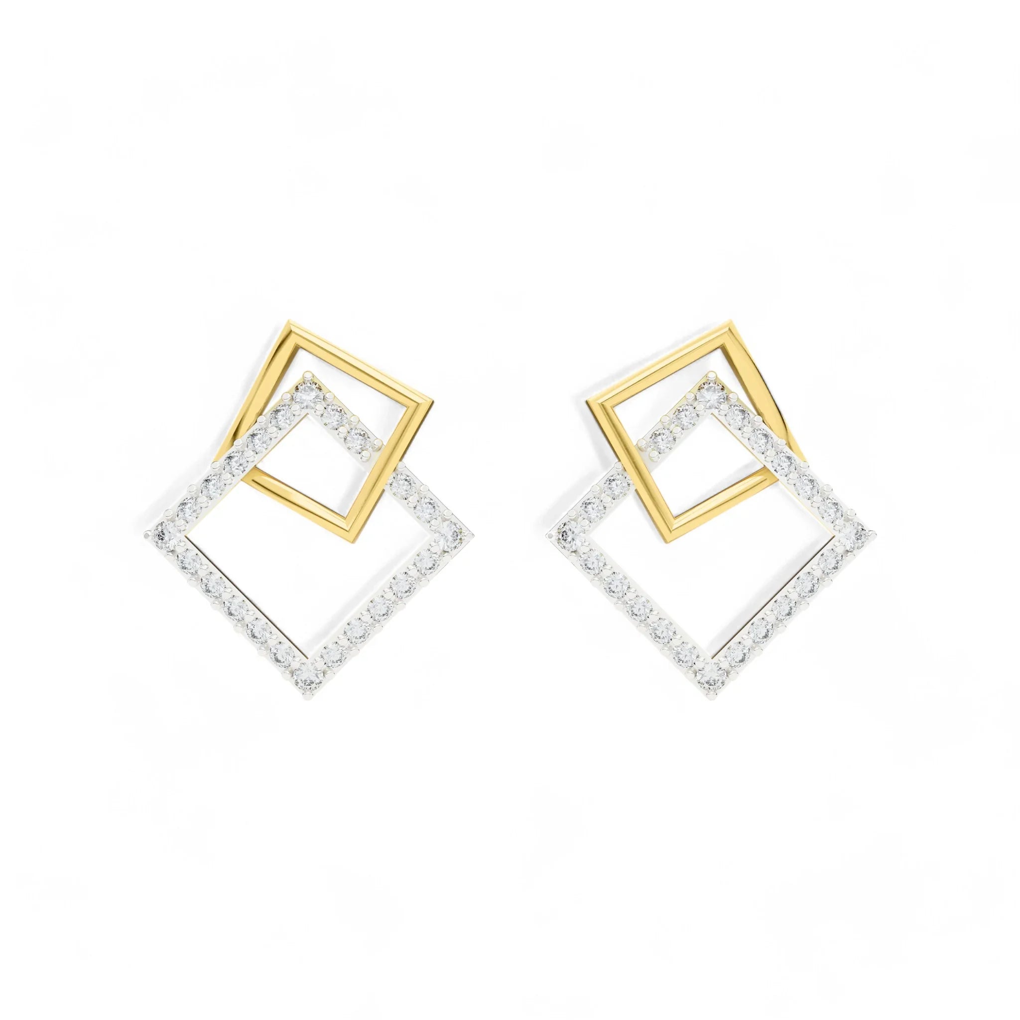 Edgy Elegance Studs | 925 Silver 18k Gold Plated Jewellery