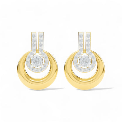 Circular Harmony Earrings | 925 Silver Earring 18k Gold Plated