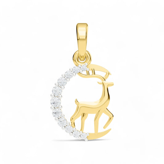 Enchanted Deer Pendant | Gold Diamond Pendant | Lab Grown Diamond Pendant  Pendant 18k-Yellow-Gold