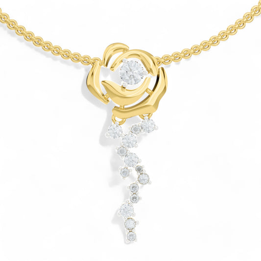 Petals of Love Pendant | 925 Silver 18k Gold Plated Pendant | Gold Vermeil Jewellery | Party Wear Pendant  Pendant Gold-Vermeil