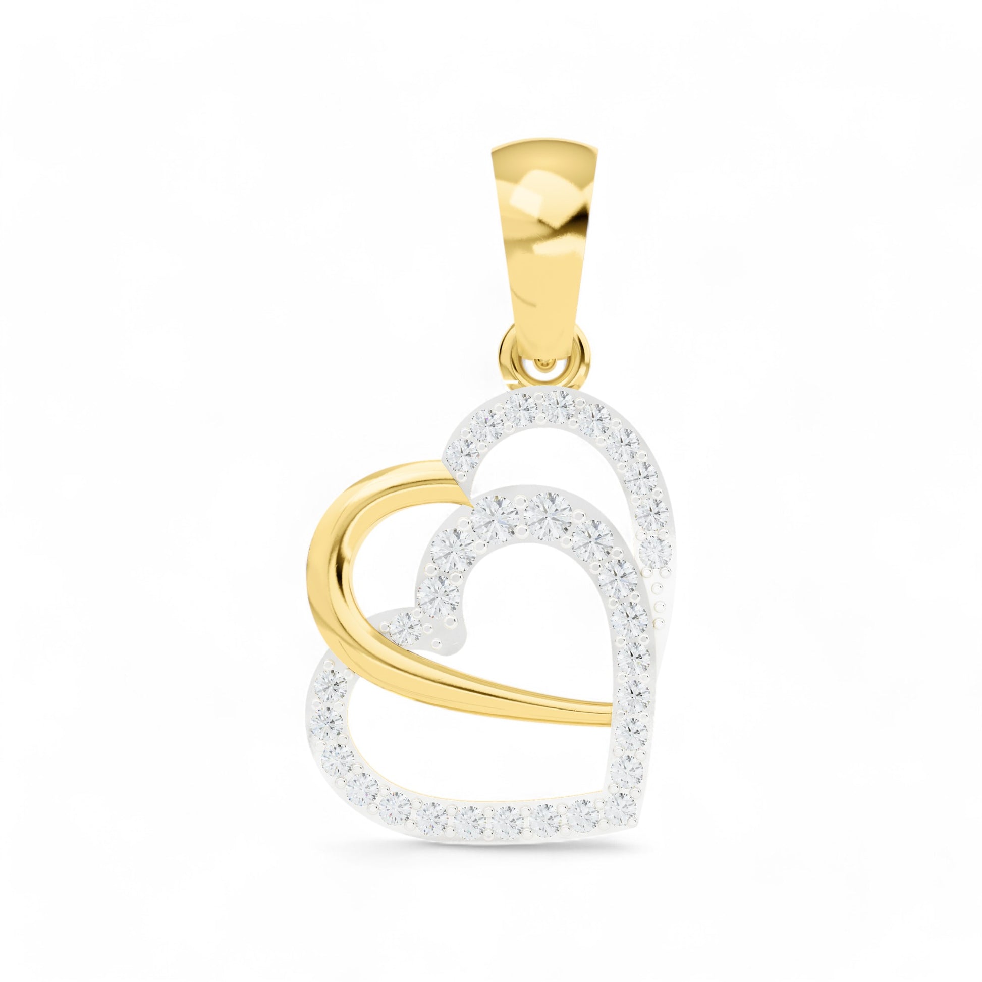 Soulmate's Heart Pendant | Gold Diamond Pendant | Lab Grown Diamond Pendant  Pendant 18k-Yellow-Gold