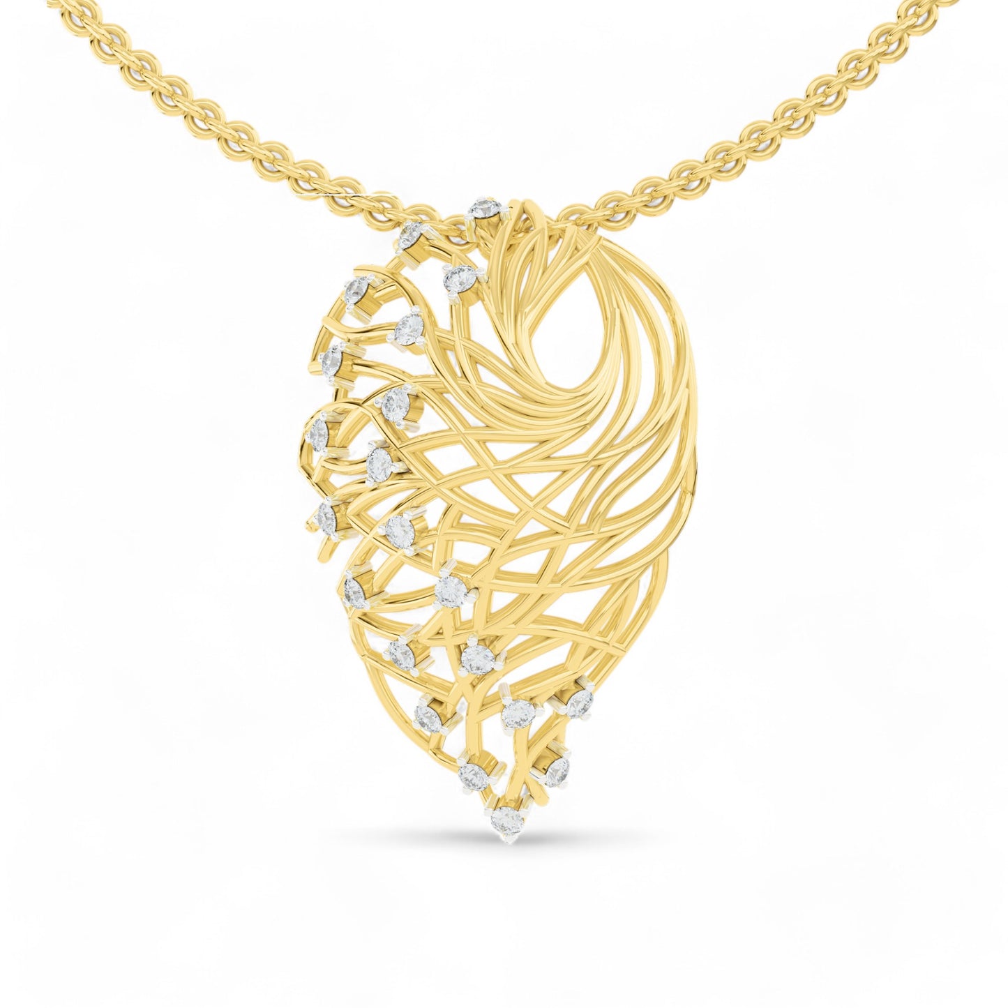 Heart's Symphony Pendant | 925 Silver 18k Gold Plated Pendant | Gold Vermeil Jewellery | Party Wear Pendant  Pendant Gold-Vermeil