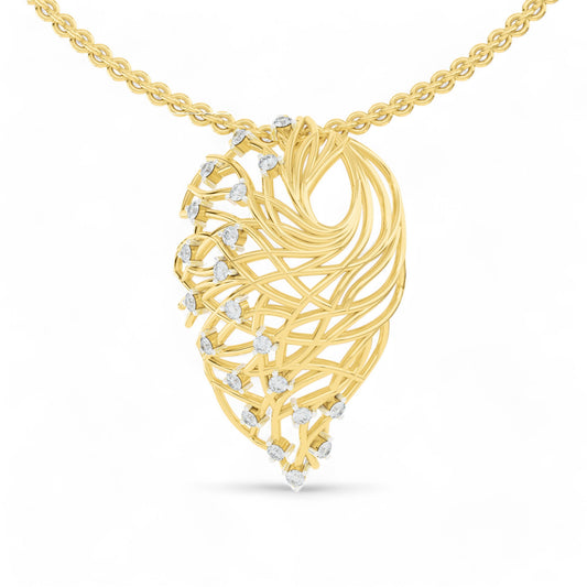 Heart's Symphony Pendant | 925 Silver 18k Gold Plated Pendant | Gold Vermeil Jewellery | Party Wear Pendant  Pendant Gold-Vermeil