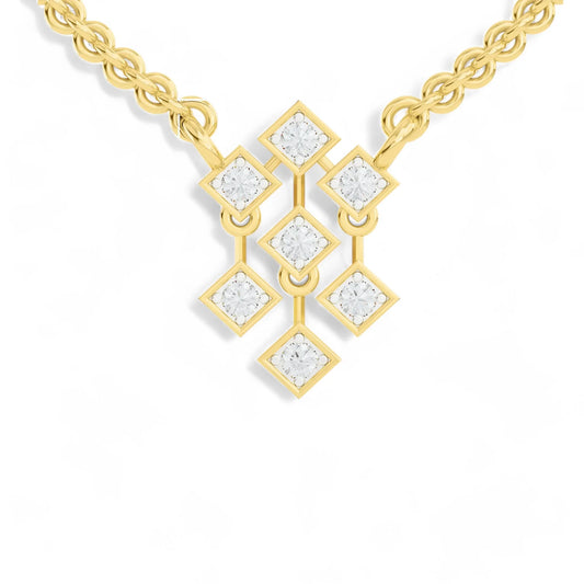Radiance Cascade Pendant | Gold Diamond Pendant | Lab Grown Diamond Pendant  Pendant 18k-Yellow-Gold