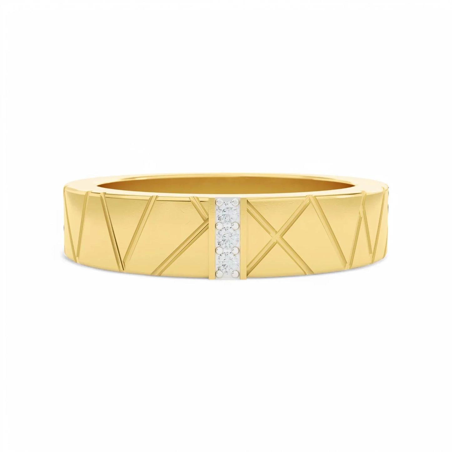 Groove of Nature Studded Ring | 925 Silver 18k Gold Plated Jewellery