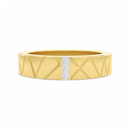 Groove of Nature Studded Ring | 925 Silver 18k Gold Plated Jewellery