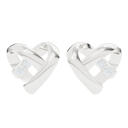 Sweetheart Stud Earrings | 925 Silver Earring 18k Gold Plated | Gold Vermeil Jewellery | Party Wear Earring