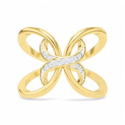 Fluttering Bliss Ring | 925 Silver 18k Gold Plated Jewellery