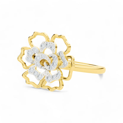 Blossom Halo Gold Ring | Gold Diamond Jewellery | Lab Grown Diamond Jewellery  Ring