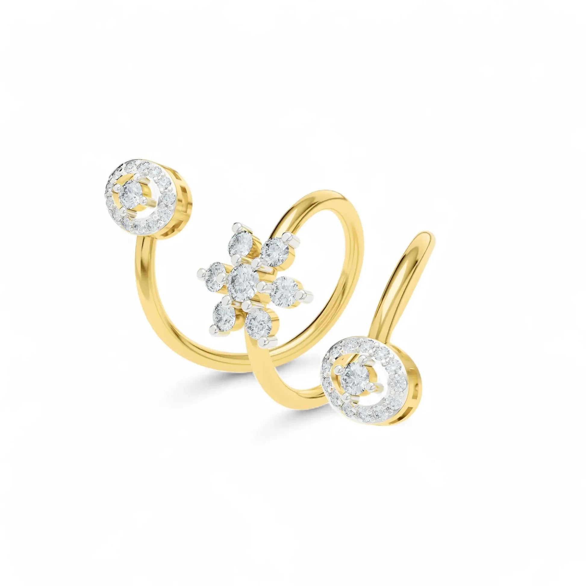 Swirl Silver Ring | 925 Silver 18k Gold Plated Ring | Gold Vermeil Jewellery | Party Wear Ring  Ring