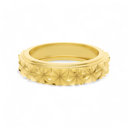 Geometric Fusion Yellow Ring | 925 Silver 18k Gold Plated Jewellery | Gold Vermeil | Party Wear Ring  Ring