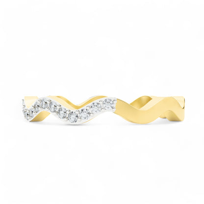 Aurora Wave Gold Ring | Gold Diamond Jewellery | Lab Grown Diamond Jewellery  Ring