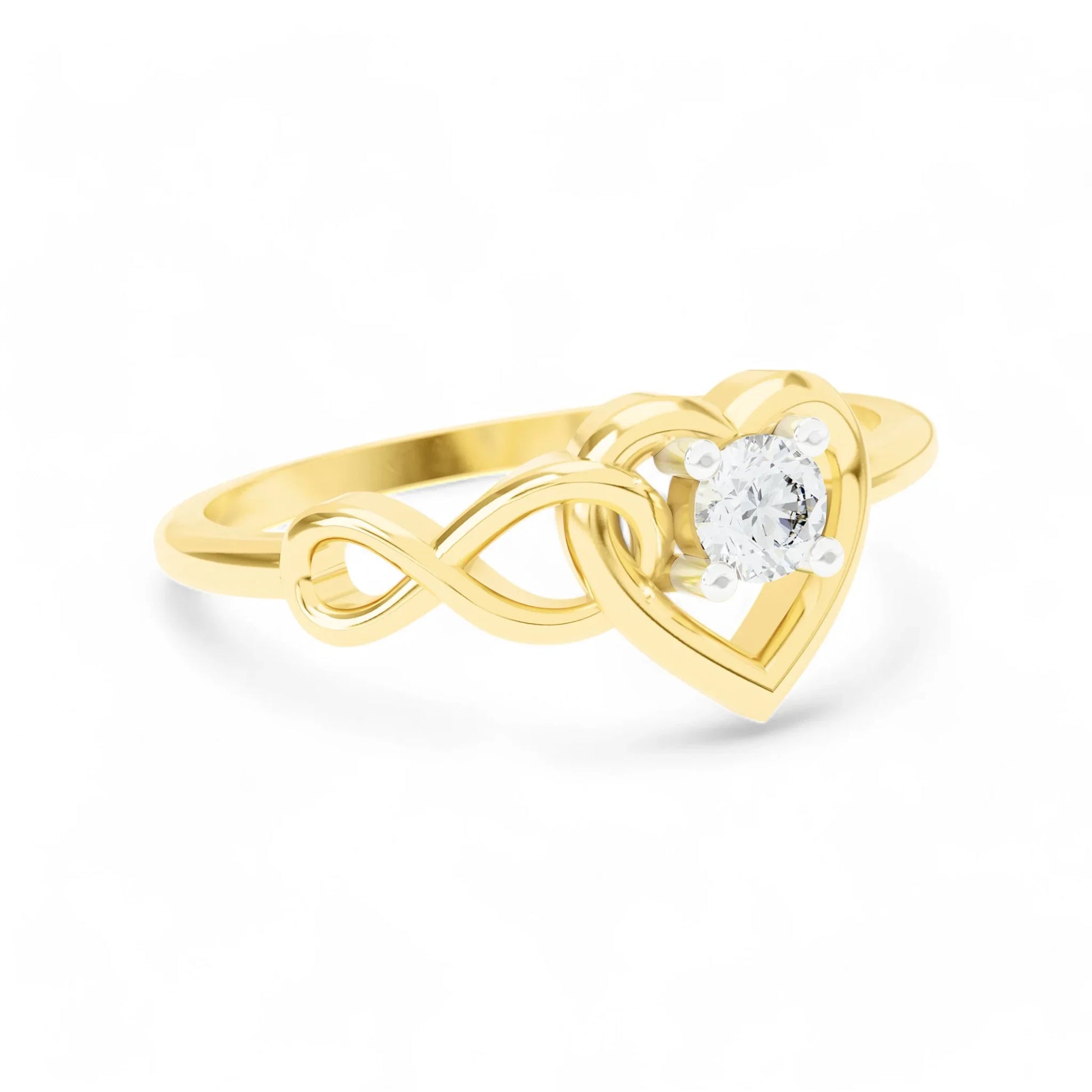 Infinite Love Heart Band | Gold Diamond Jewellery | Lab Grown Diamond Jewellery  Ring