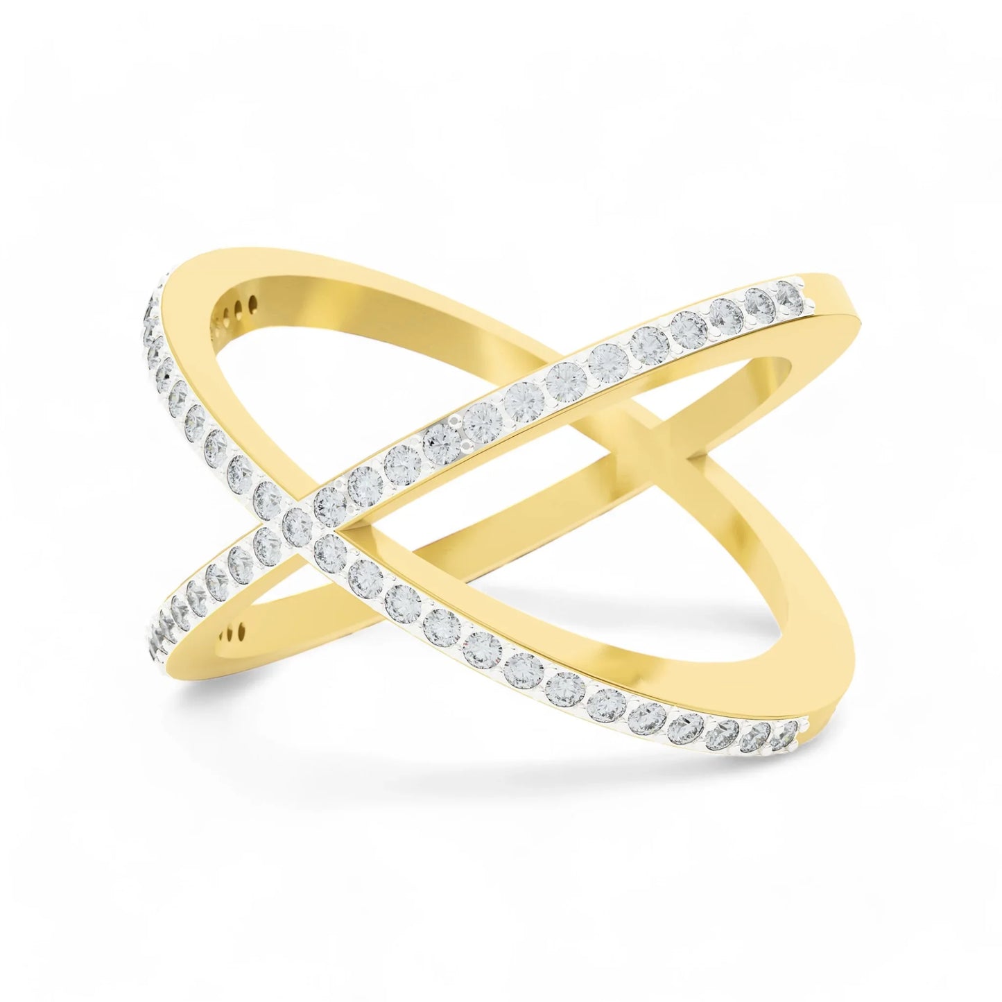 Crossed Paths Ring | 925 Silver 18k Gold Plated Jewellery | Gold Vermeil | Party Wear Ring  Ring