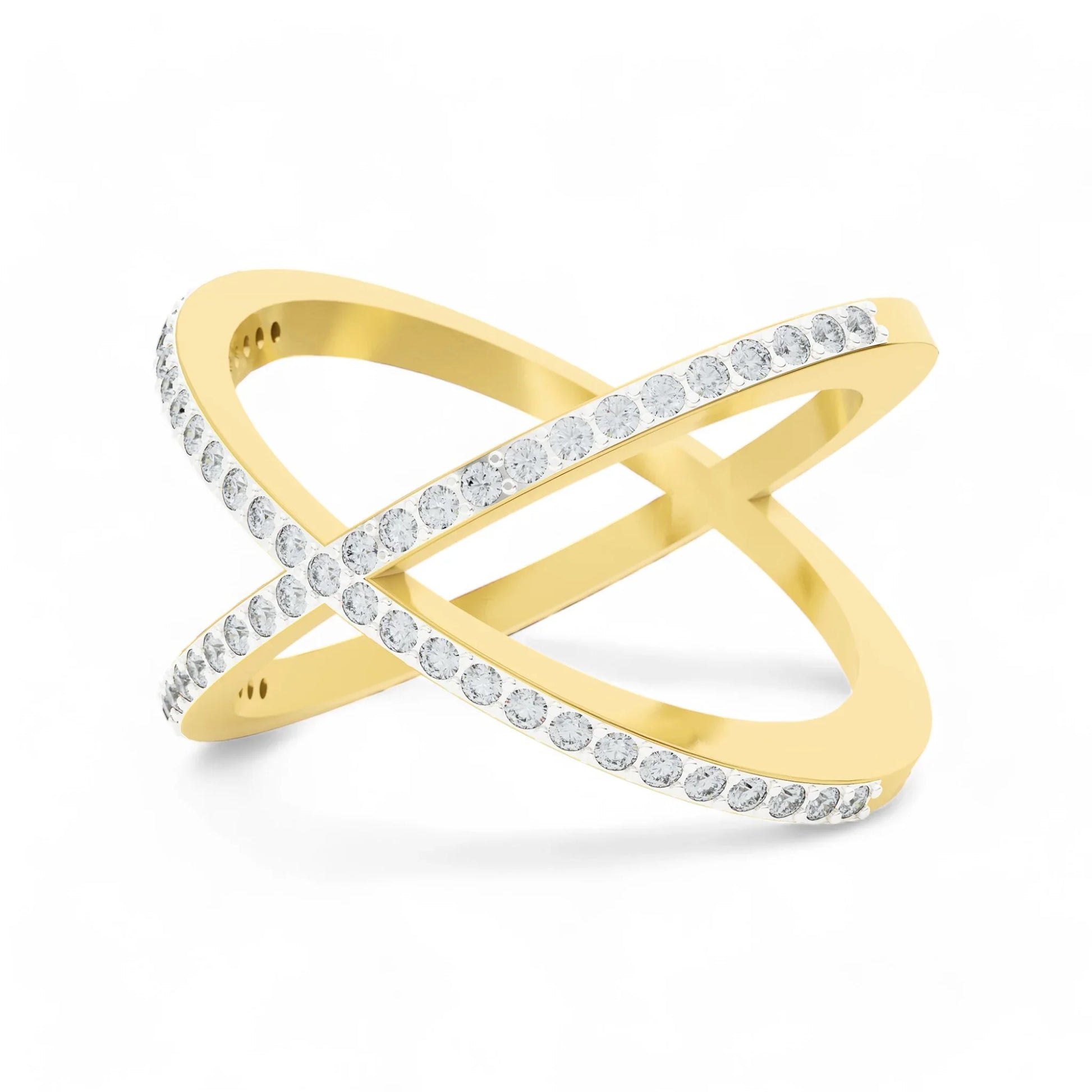 Crossed Paths Ring | 925 Silver 18k Gold Plated Jewellery | Gold Vermeil | Party Wear Ring  Ring