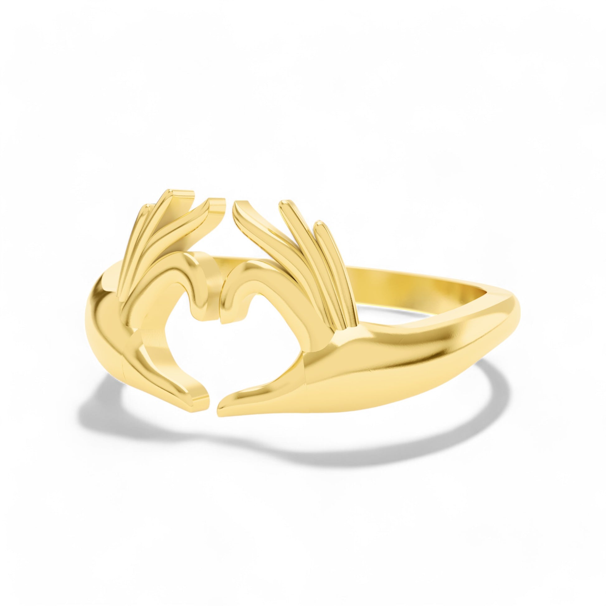 Hands of Love Band Ring | 925 Silver 18k Gold Plated Jewellery | Gold Vermeil | Party Wear Ring  Ring