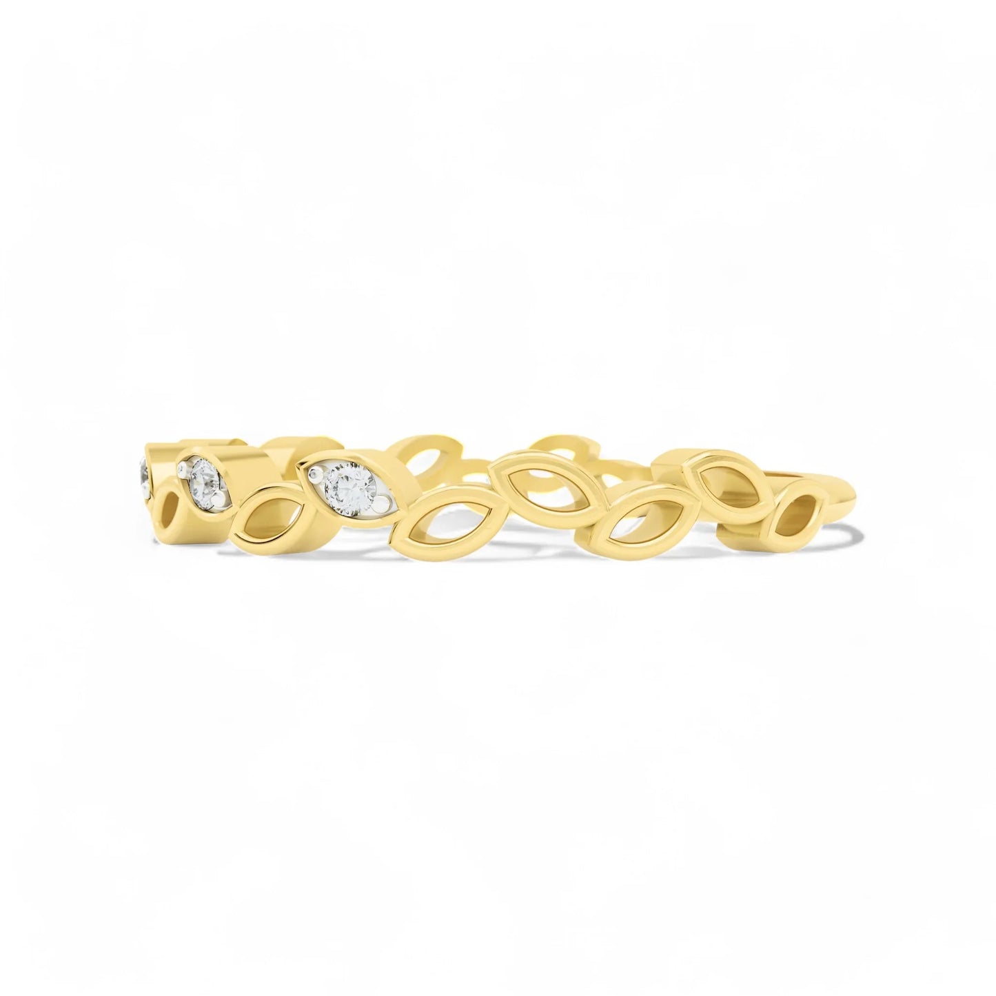 Timeless Leaves Gold Ring | Gold Diamond Jewellery | Lab Grown Diamond Jewellery  Ring