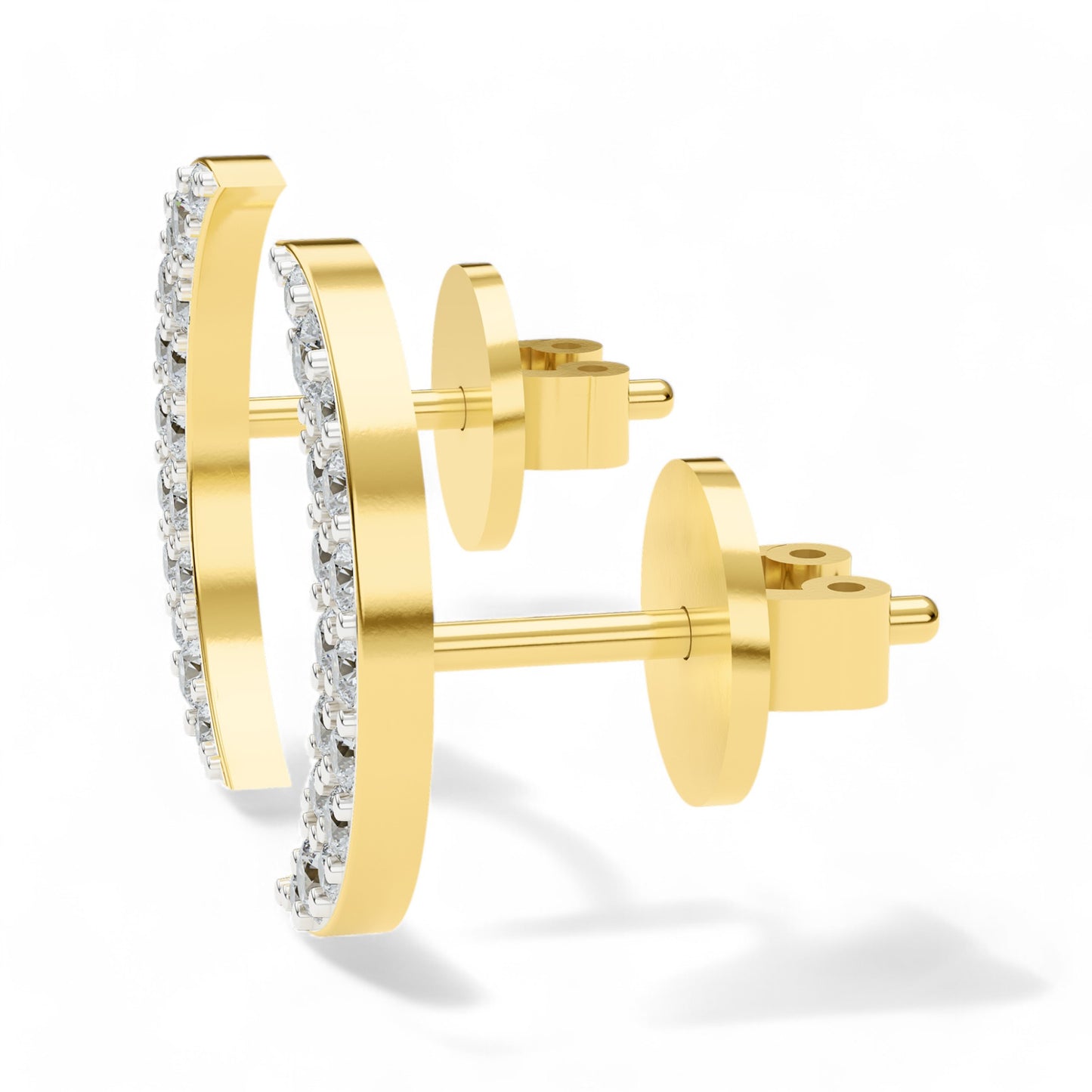 Crescent Shine Earrings | 925 Silver 18k Gold Plated Earring