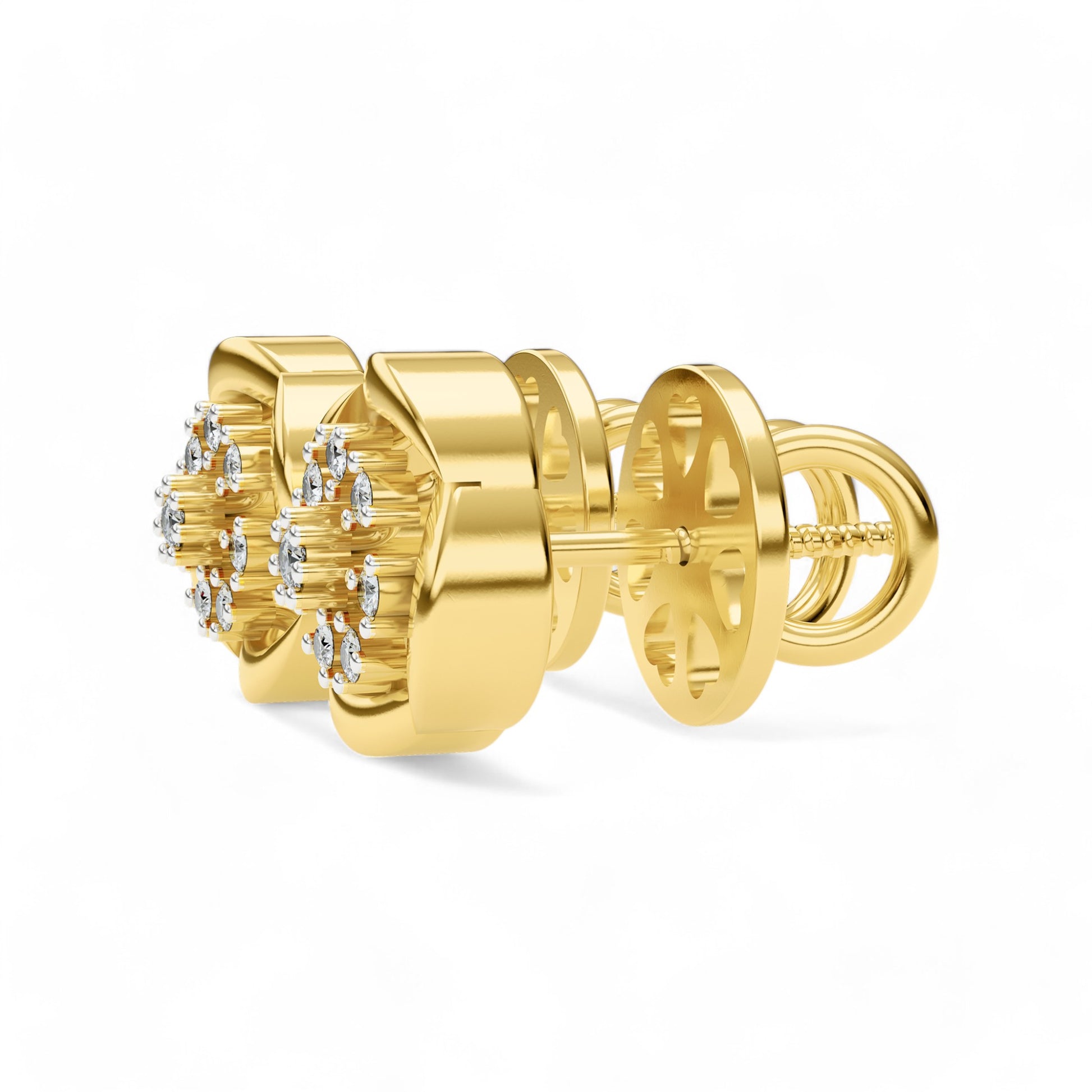 Floret Glow Studs | Gold Diamond Earrings | Lab Grown Diamond Earrings  Earring