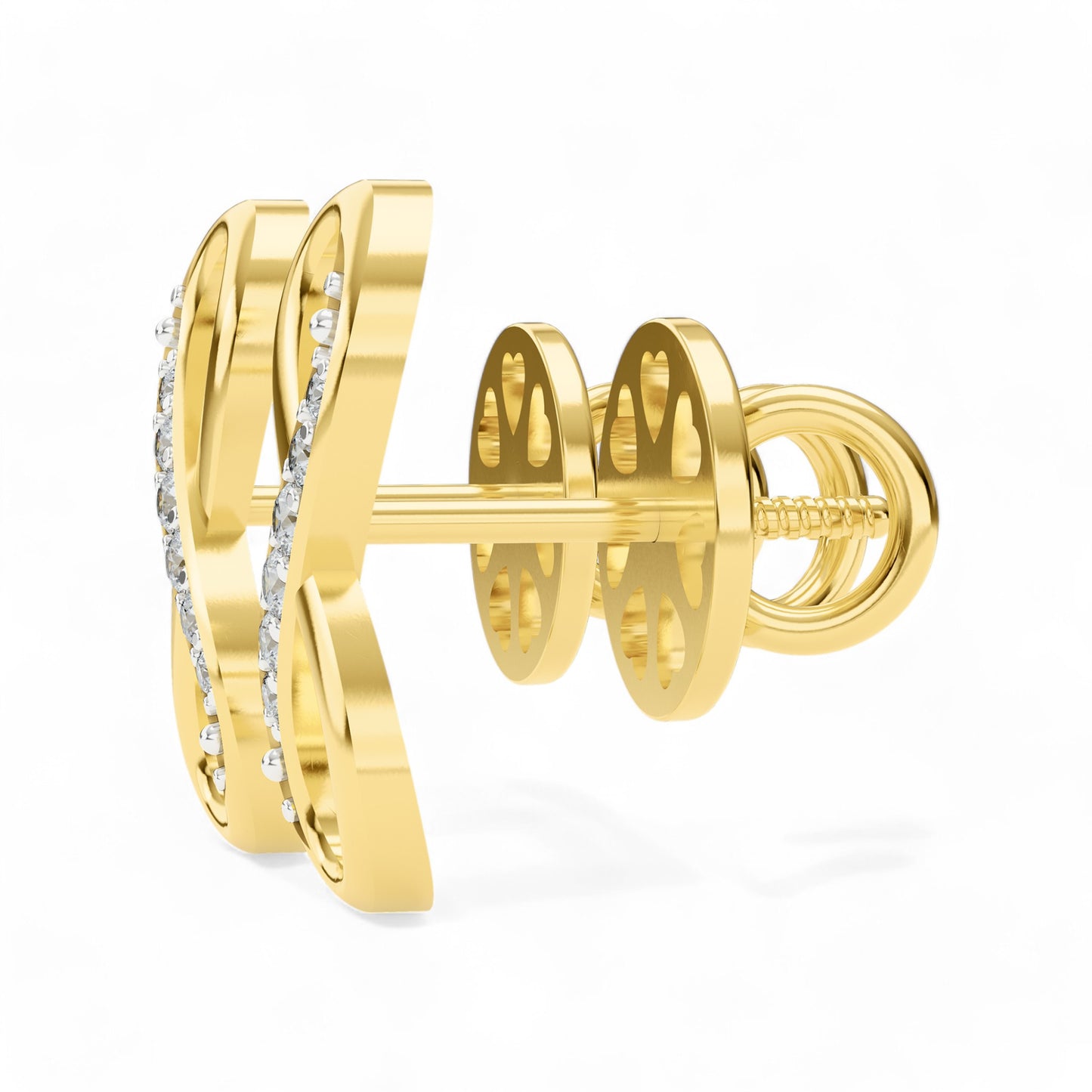 Sparkling Infinity Earring | Gold Diamond Earrings | Lab Grown Diamond Earrings  Earring