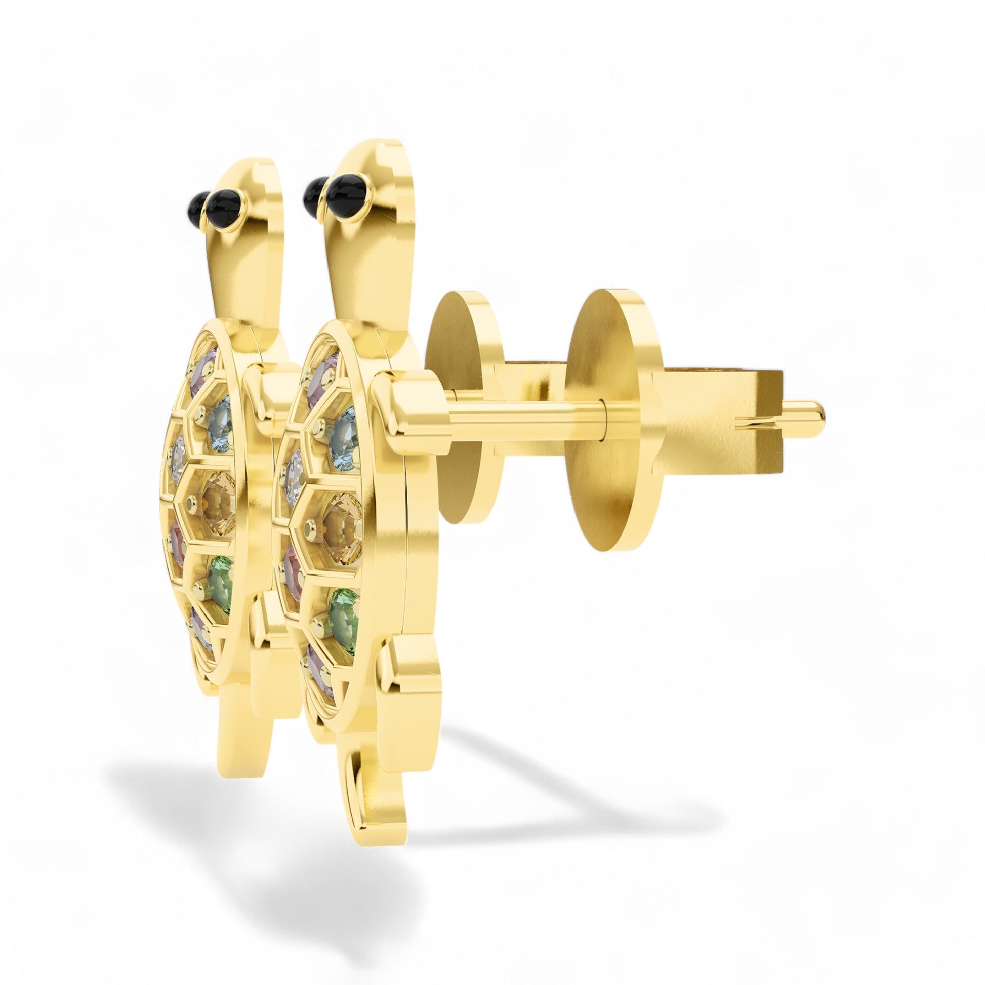 Gem Encrusted Tortoise Charm Earrings | 925 Silver Earring 18k Gold Plated | Gold Vermeil Jewellery | Party Wear Earring  Earring