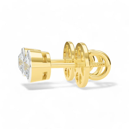 Classic Bezel-Set Round Stud Earrings | 925 Silver 18k Gold Plated Jewellery