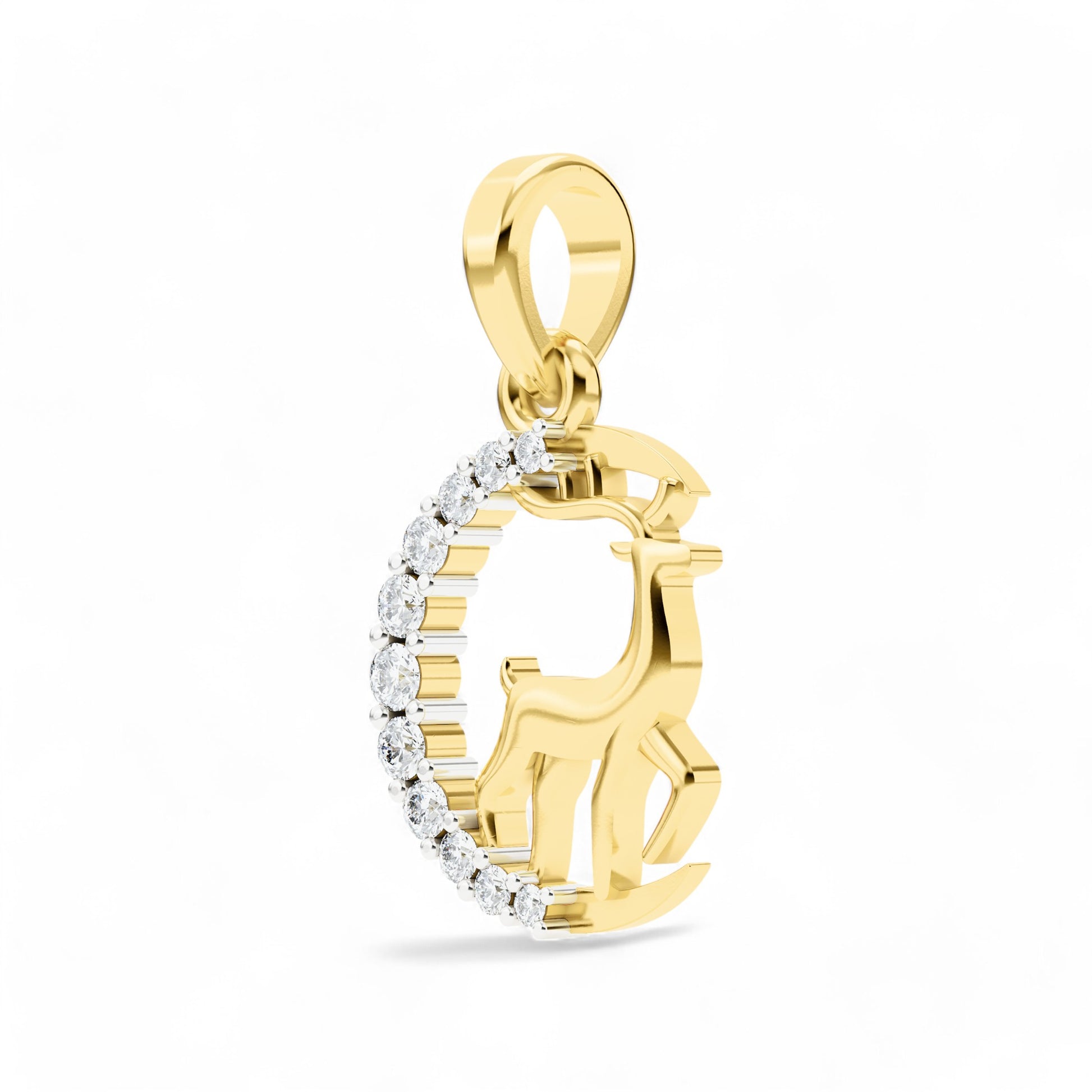 Enchanted Deer Pendant | Gold Diamond Pendant | Lab Grown Diamond Pendant  Pendant