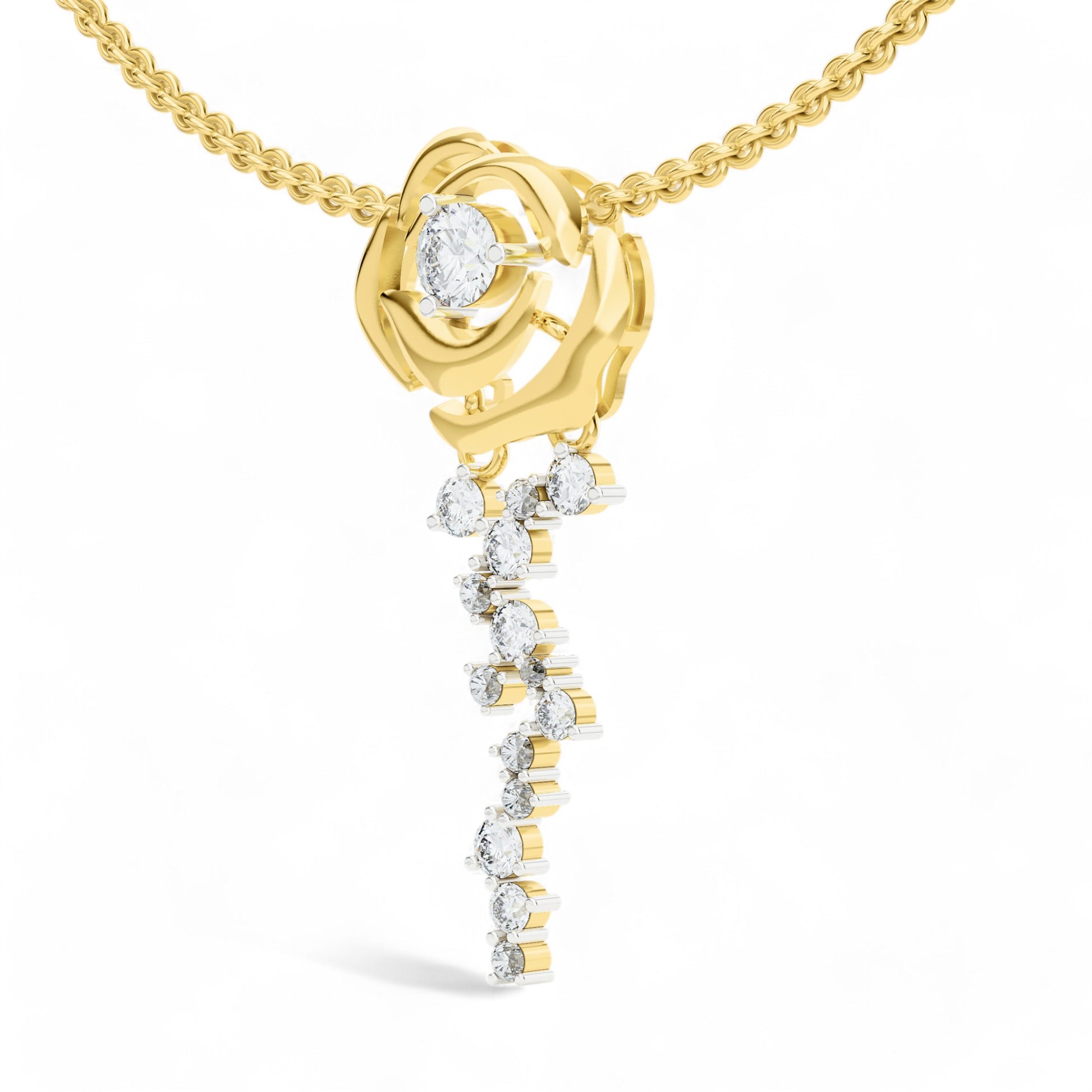 Petals of Love Pendant | 925 Silver 18k Gold Plated Pendant | Gold Vermeil Jewellery | Party Wear Pendant  Pendant