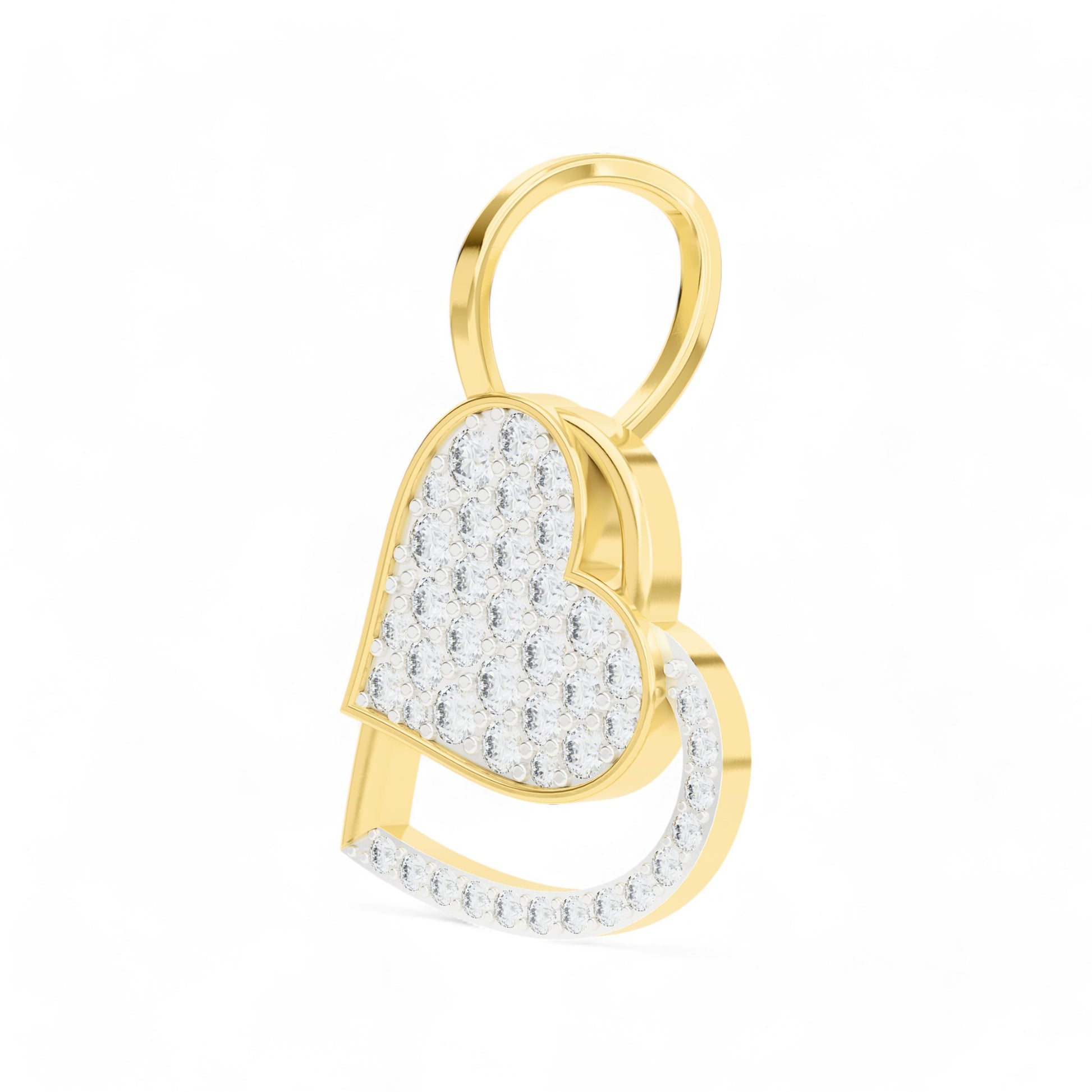 Cherished Heart Pendant | 925 Silver 18k Gold Plated Pendant | Gold Vermeil Jewellery | Party Wear Pendant  Pendant