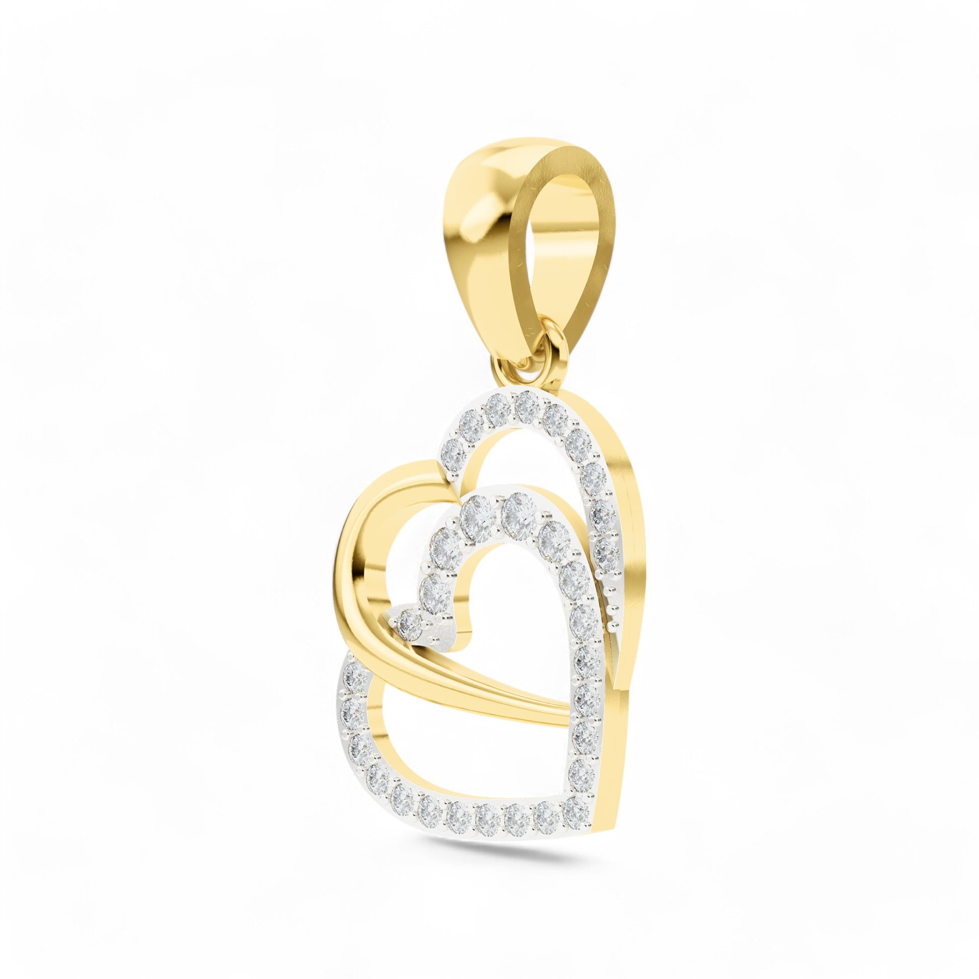 Soulmate's Heart Pendant | Gold Diamond Pendant | Lab Grown Diamond Pendant  Pendant