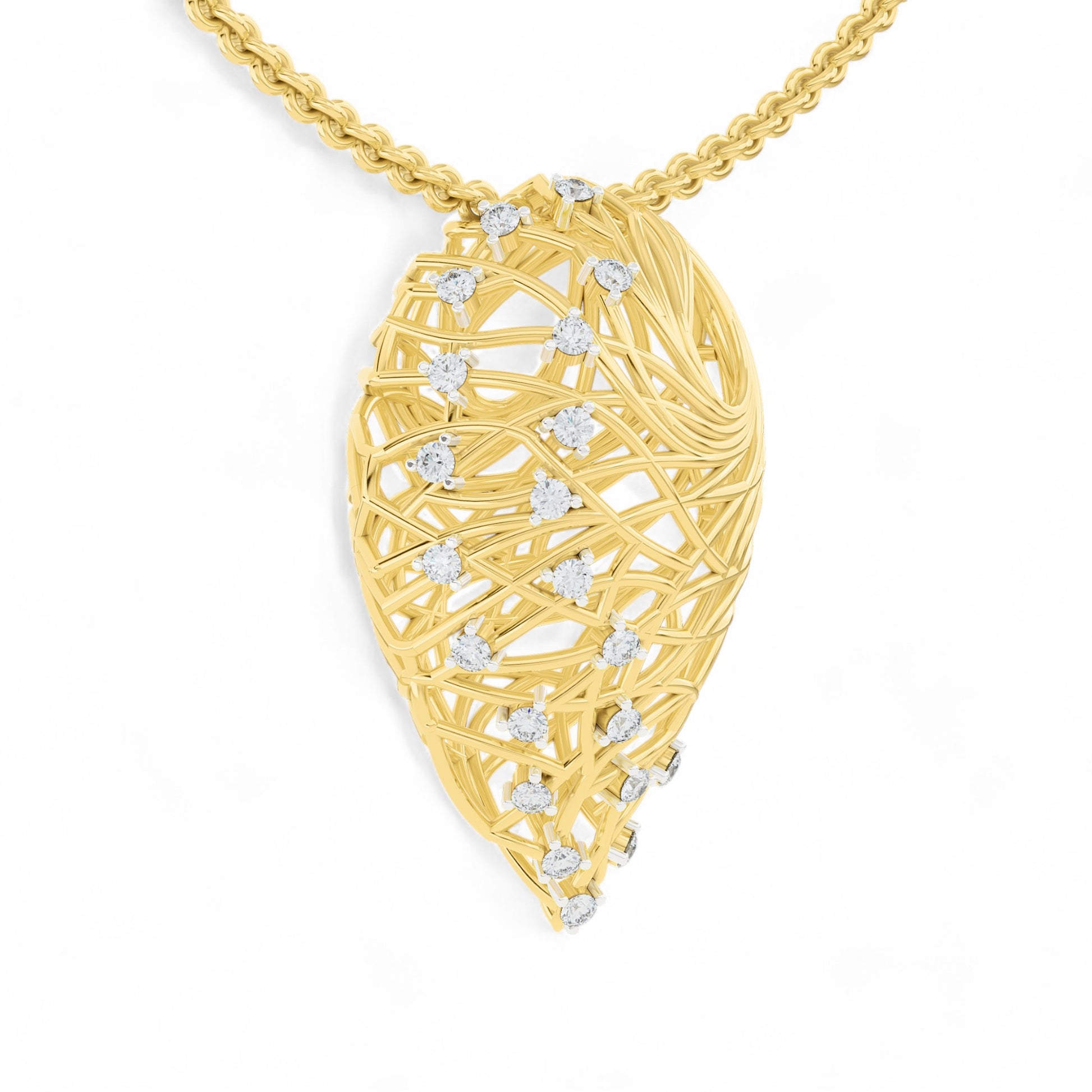 Heart's Symphony Pendant | 925 Silver 18k Gold Plated Pendant | Gold Vermeil Jewellery | Party Wear Pendant  Pendant
