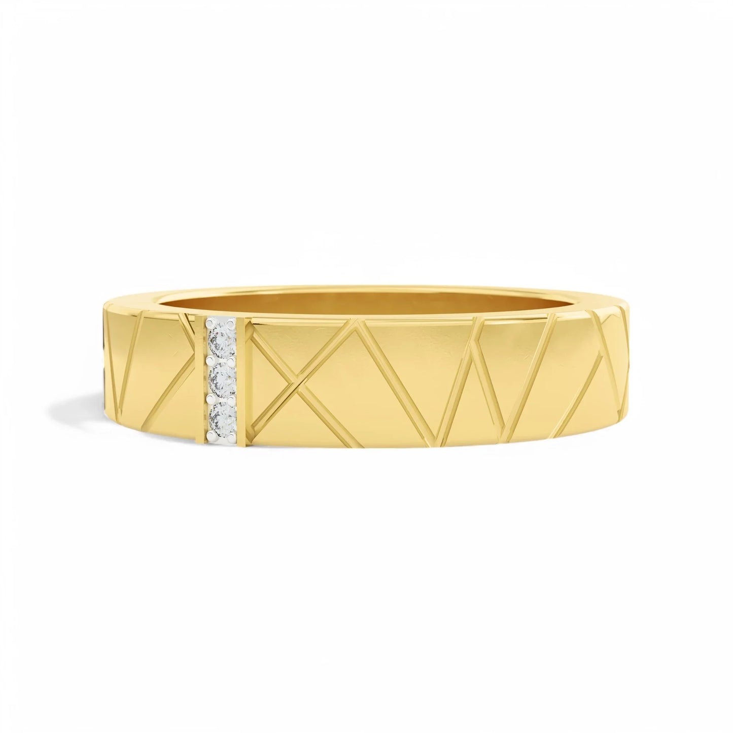 Groove of Nature Studded Ring | 925 Silver 18k Gold Plated Jewellery