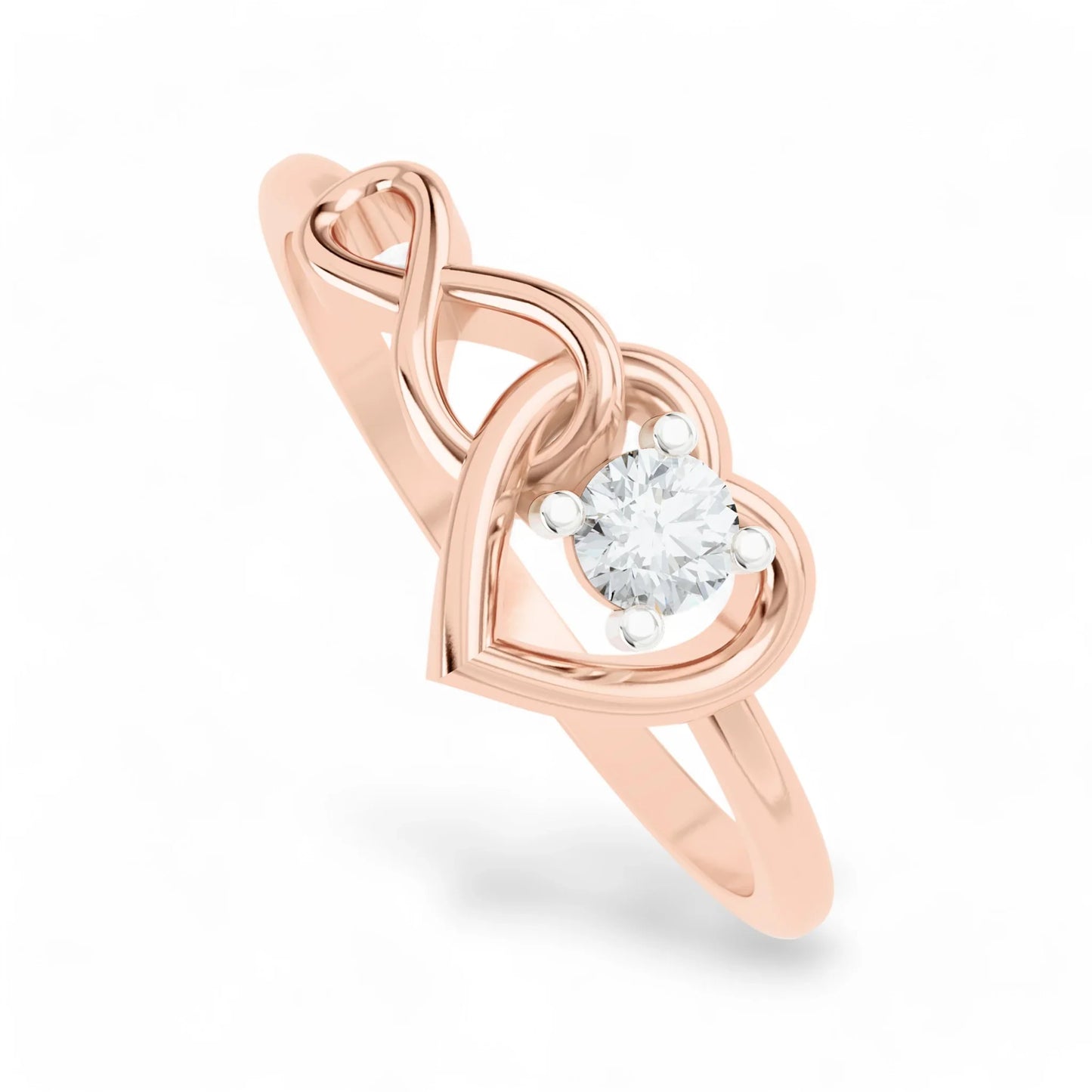 Infinite Love Heart Band | Gold Diamond Jewellery | Lab Grown Diamond Jewellery  Ring 18k-Rose-Gold-24
