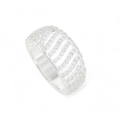 Ripple Elegance Ring | 925 Silver 18k Gold Plated Jewellery | Gold Vermeil | Party Wear Ring  Ring White-24