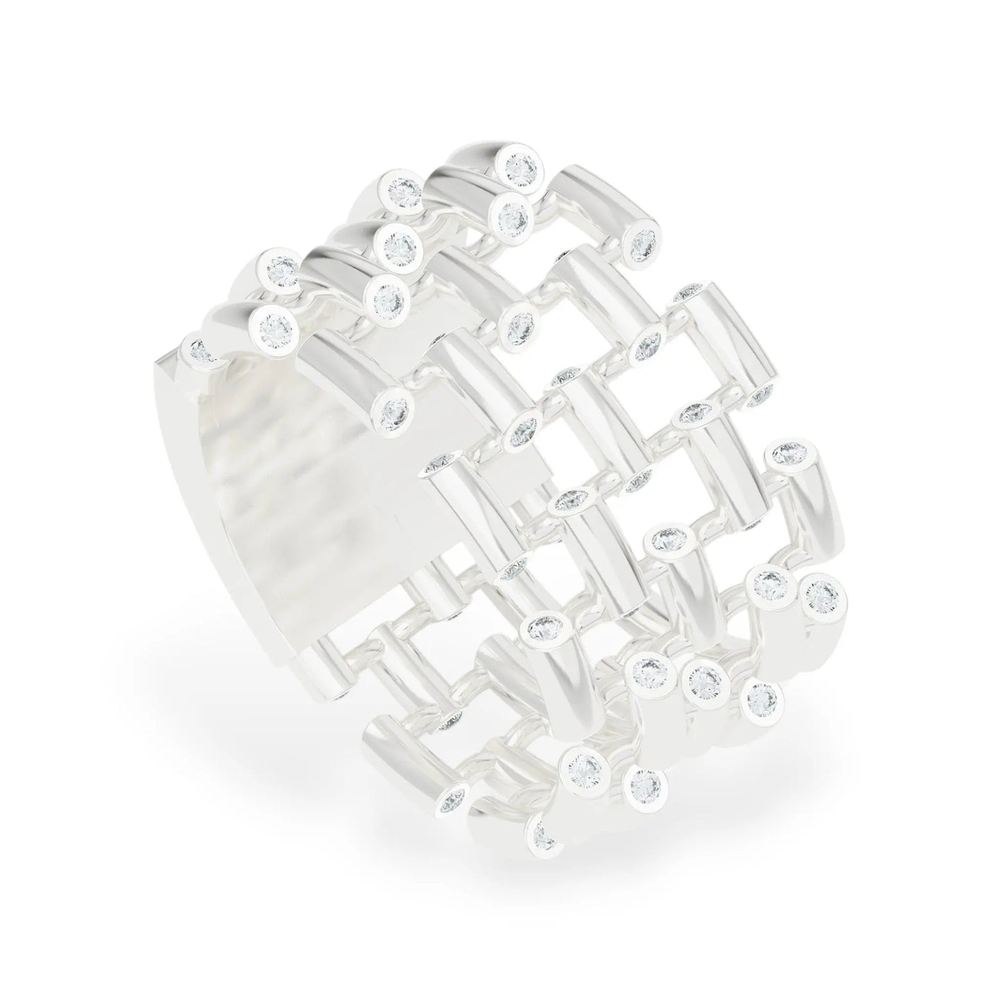 Bamboo Whisper Ring | 925 Silver Gold Plated Ring | Gold Vermeil Jewellery | Party Wear Ring  Ring White-24