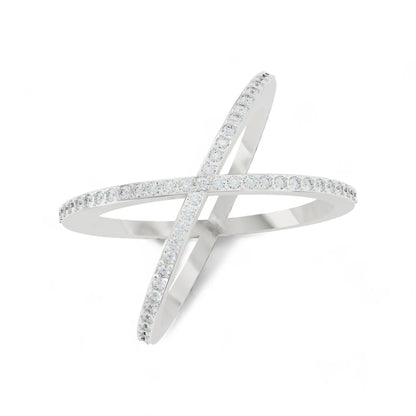Crossed Paths Ring | 925 Silver 18k Gold Plated Jewellery | Gold Vermeil | Party Wear Ring  Ring White-24