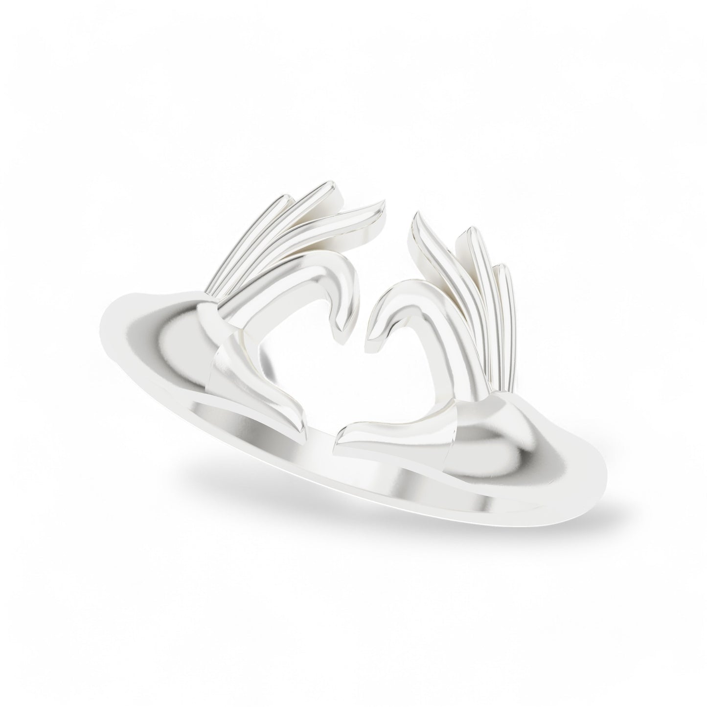 Hands of Love Band Ring | 925 Silver 18k Gold Plated Jewellery | Gold Vermeil | Party Wear Ring  Ring White-24