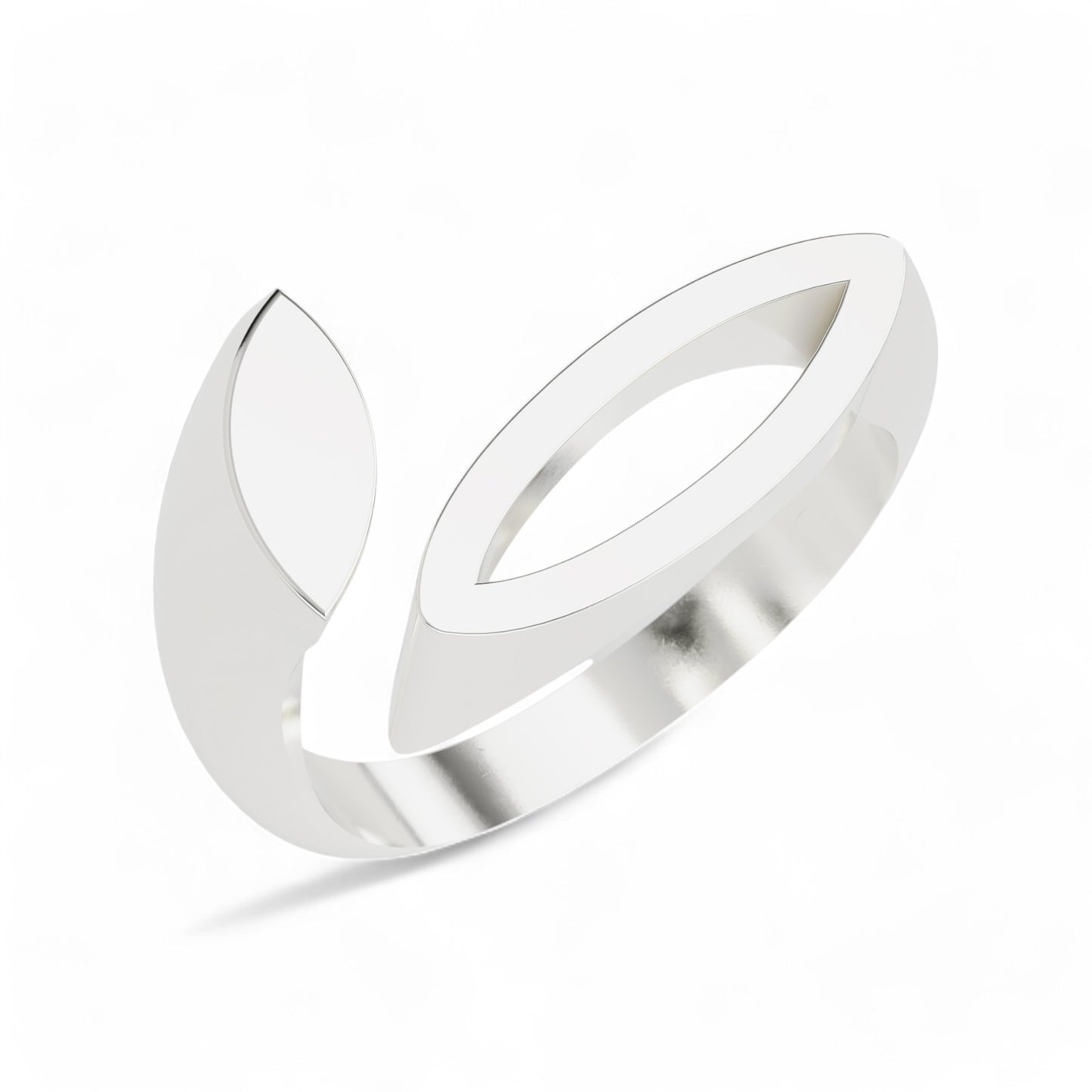 Artistic Oval Frame Ring | 925 Silver 18k Gold Plated Jewellery | Gold Vermeil | Party Wear Ring  Ring White-24