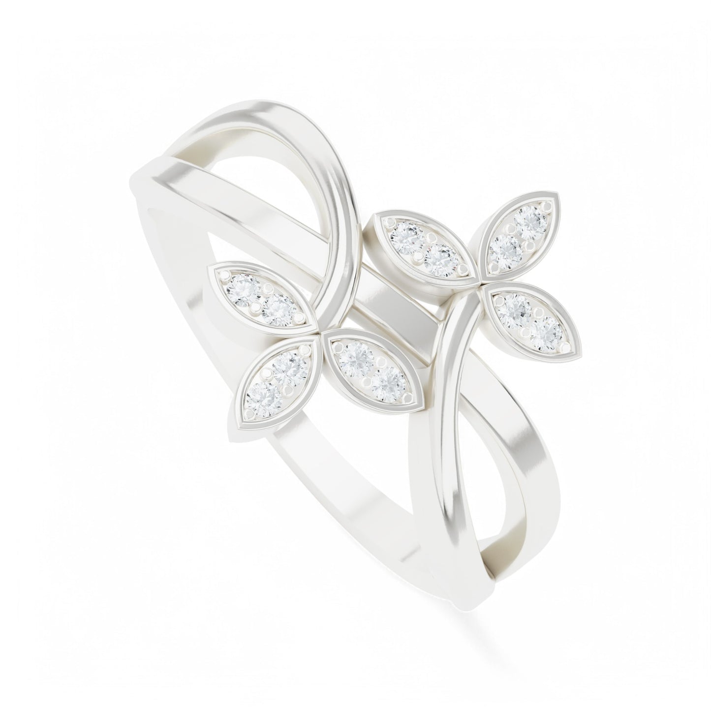 Flora Essence Band Ring | 925 Silver 18k Gold Plated Jewellery | Gold Vermeil Jewellery | Party Wear Ring