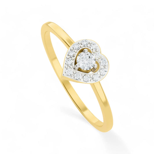 Diamond Heartbeat Ring | Gold Diamond Jewellery | Lab Grown Diamond Jewellery  Ring 18k-Yellow-24
