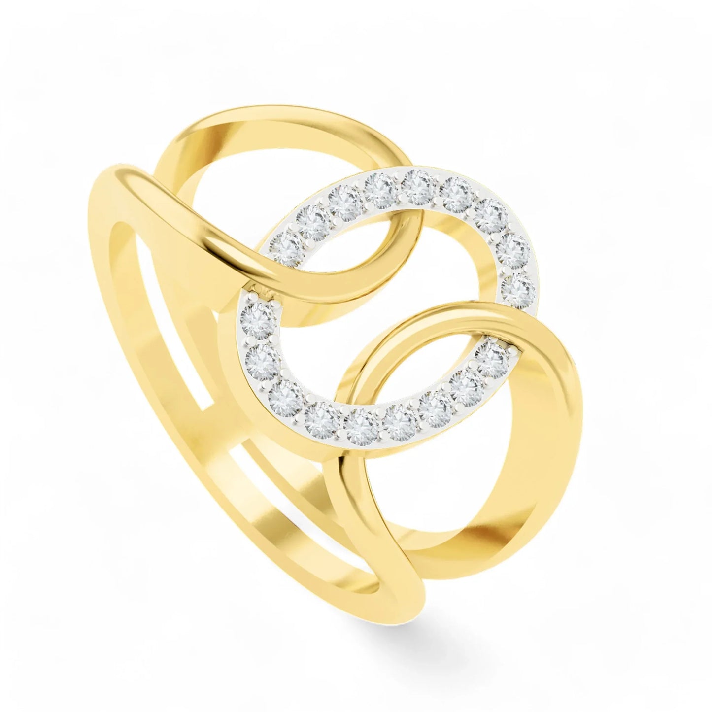 Linked Brilliance Ring | Gold Diamond Jewellery | Lab Grown Diamond Jewellery  Ring 18k-Yellow-24