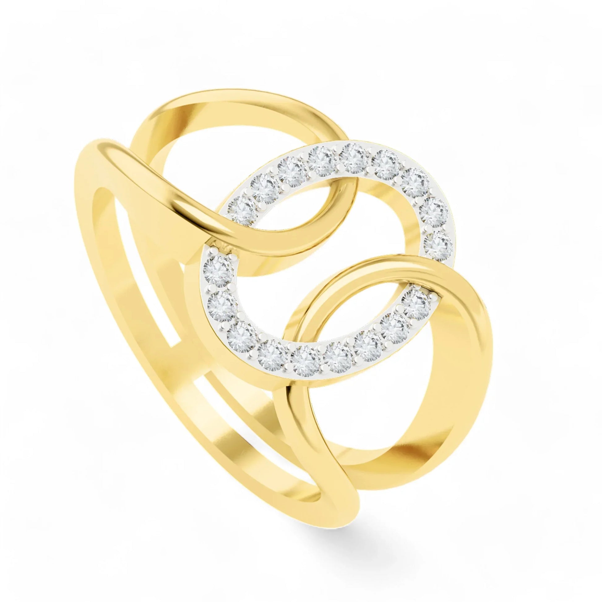 Linked Brilliance Ring | Gold Diamond Jewellery | Lab Grown Diamond Jewellery  Ring 18k-Yellow-24