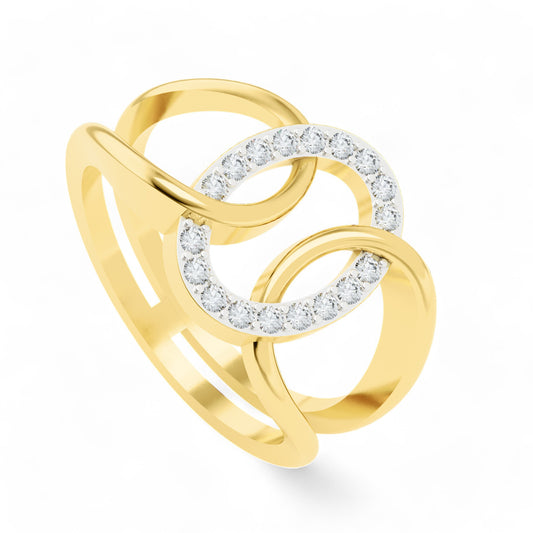 Linked Brilliance Ring | Gold Diamond Jewellery | Lab Grown Diamond Jewellery  Ring 18k-Yellow-24